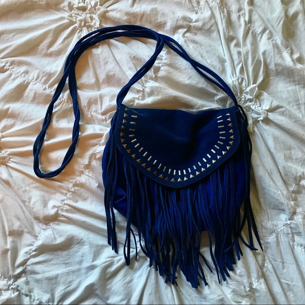 American Eagle Blue Fringe Cross body Bag